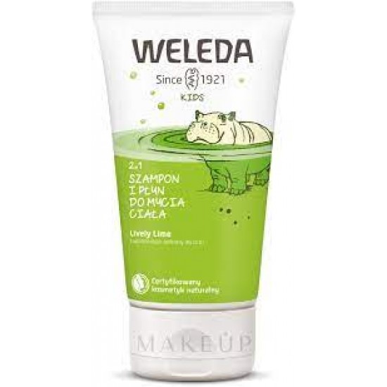 Gel de dus si sampon cu lime 2 in 1 pentru copii, 150ml, Weleda Gel de dus si sampon cu lime 2 in 1 pentru copii, 150ml, Weleda
