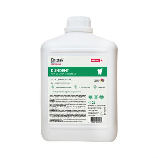 KLINDENT Apa de gura profesionala cu Clorhexidina 0,12% 2L KLINDENT Apa de gura profesionala cu Clorhexidina 0,12% 2L