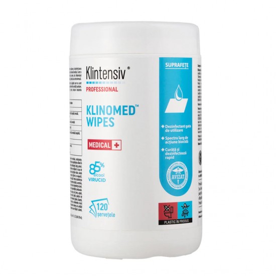 Klinomed Wipes Șervețele impregnate pentru dezinfectare profesională Klinomed Wipes Șervețele impregnate pentru dezinfectare profesională