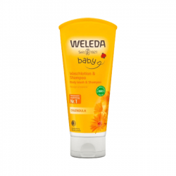 Lotiune de curatare si sampon Weleda Baby Bio pentru bebelusi copii si adulti cu piele sensibila, 200 ml Lotiune de curatare si sampon Weleda Baby Bio pentru bebelusi copii si adulti cu piele sensibila, 200 ml