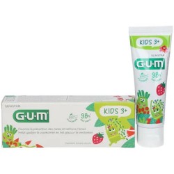 Pasta de dinti pentru copii, GUM Kids 3+, cu ingrediente naturale si fluor, gust de capsuni, 50 ml Pasta de dinti pentru copii, GUM Kids 3+, cu ingrediente naturale si fluor, gust de capsuni, 50 ml