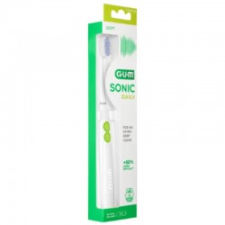 Periuta de Dinti, Gum Sonic, 12.000 Vibratii, Peri Ultra-Moi, Culoare Alba